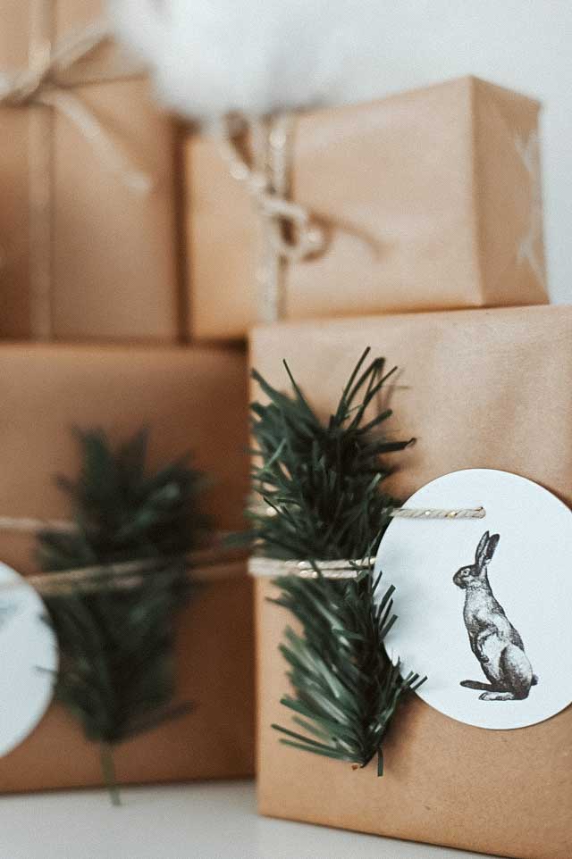 Geschenkpapier für Weihnachtspäckchen