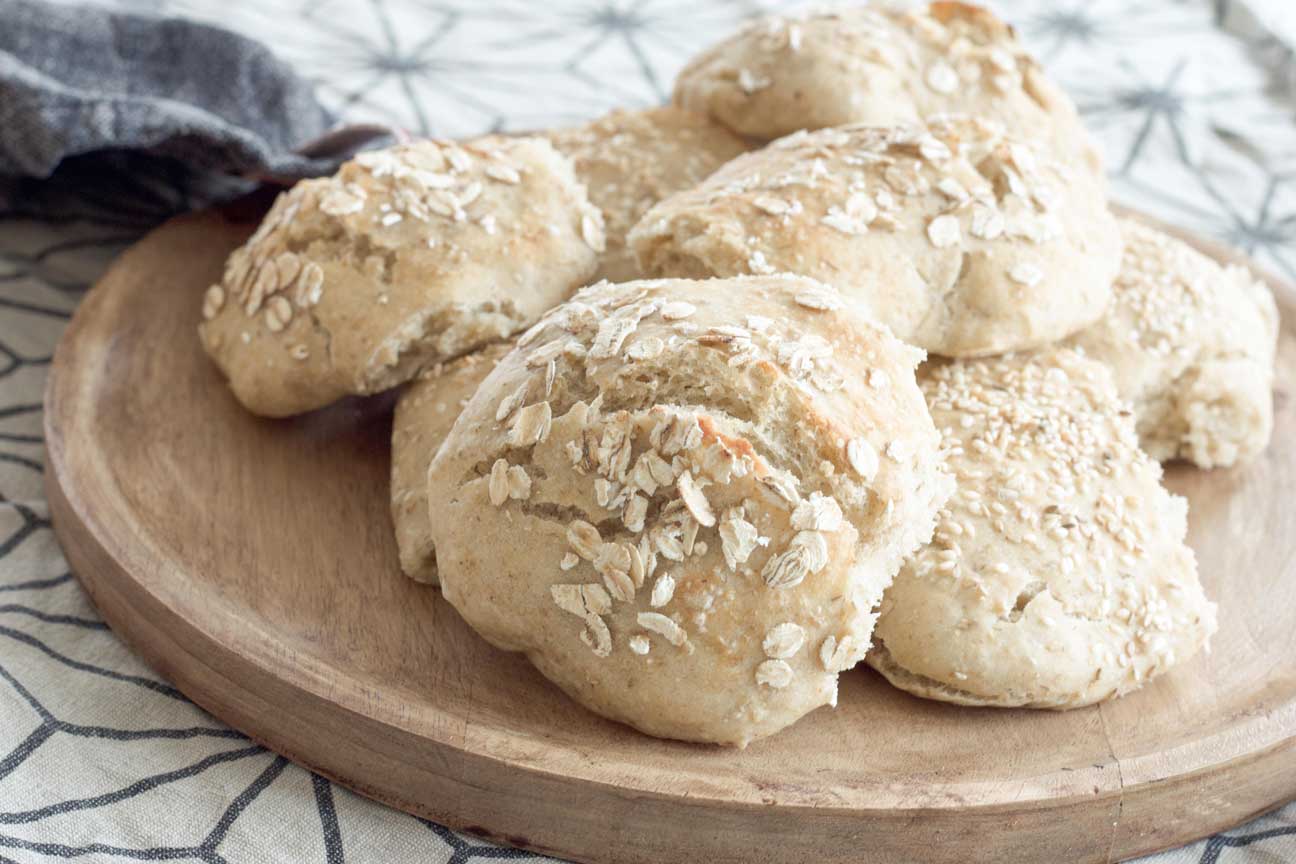 Rustikale Über-Nacht-Brötchen mit Haferflocken aus Dänemark 5 Über-Nacht-Brötchen mit Haferflocken